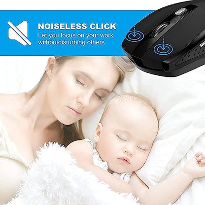 Guiheng Wireless Mouse, 2.4Ghz Wireless Mouse Computer Mouse 1200DPI,6 Buttons with Nano Receiver for Laptop,PC,Chromebook,Computer,Notebook,Office-10 Pack - color: 10 pack black