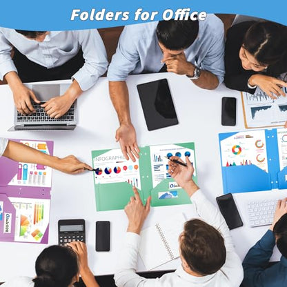 60 Pack Plastic Folders with Pockets 3 Hole Punched - Oleitodh 20 Colors 2 Pocket Folder with 2 Business Card Holder, Fit in 3 Ring Binder, Heavy Duty Folders for School Home Office & Business - style: 3 Hole Punched Style