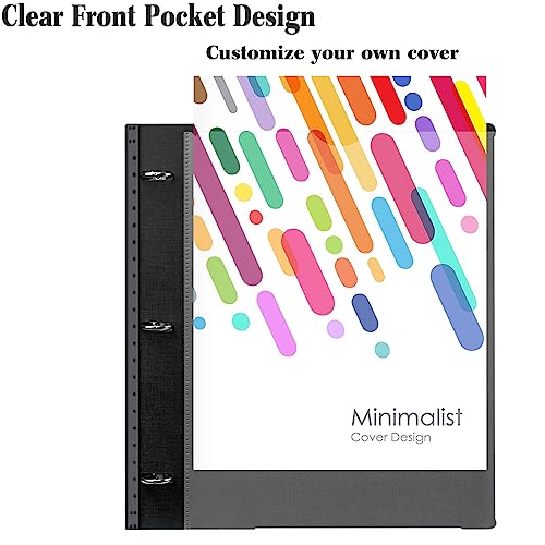 INFUN All-in-one Telescoping Binder Notebook, Refillable 3 Ring Notebook Binder with 1 Plastic Movable Pocket Folder,5 Plastic Subject dividers and Graph Paper and College Ruled Paper- Black - color: Black, size: 1 PCS