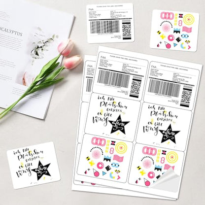 BESTEASY 3-1/3 X 4 Inches Shipping Address Labels, Thermal Sticker Labels, 6 up Self Adhesive Sticker for Laser and Inkjet Printer, 500 Sheets 3000 Labels - size: 500 sheets, style: 6 up-3-1/3" x 4"