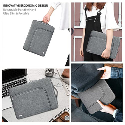 KCY Laptop Sleeve 11.6 Inch, Waterproof Slim Laptop Case Bag with Handle Compatible with Surface Pro 7/8/9/11/12, MacBook Air 11/12, 11-12 Inch Chromebook, Grey - color: Grey, size: 11-12.6 Inch(32x23x2.5cm)