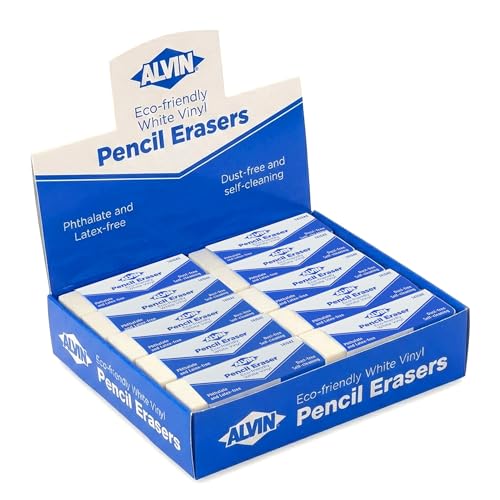 Alvin 1410AE 20/Box White Vinyl Pencil Erasers - size: 20 Pack
