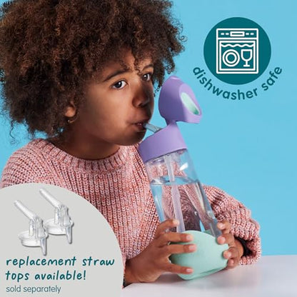 b.box Kids Water Bottle – Tritan Toddler Drink Bottle with Straw for School, Daycare, Travel w/ Easy-Grip Triangular Design, Leak Proof Lid & Handle, BPA Free, Dishwasher Safe (Passion Splash) - color: Purple, size: 15 Ounces