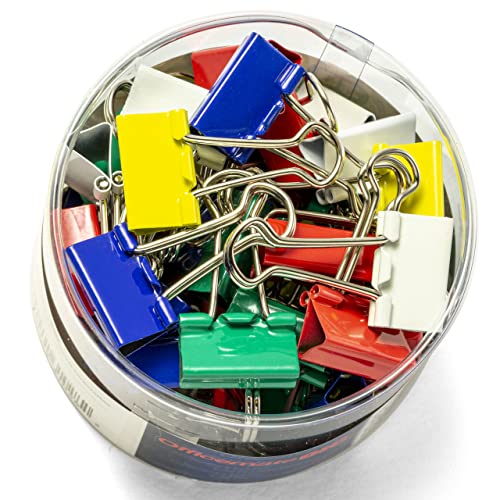 Officemate - Binder Clips, Metal, 3/4quot;, Assorted Colors, 36/Pack 31028 (DMi PK - color: Assorted Colors, size: Small