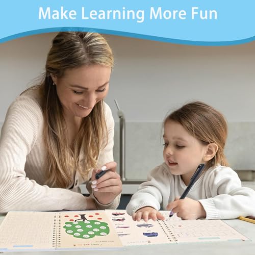 Handwriting Book Practice for Kids,Reusable Grooved Handwriting Workbooks | Magic Grooved Writing Practice for Kids Age 3-5 - size: 5.1inx7.1in
