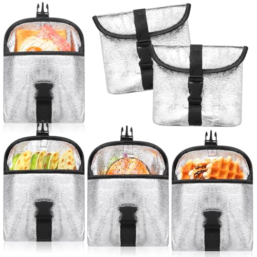 Reallnaive 4 Pack Insulated Sandwich Bag Reusable Snack Food Pouch Small Thermal Lunch Bags Washable Freezable Snack Bag for Backpackers Picnics Travel Office Classroom School