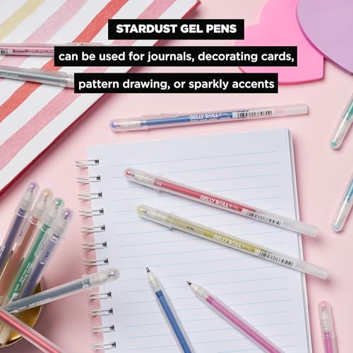 SAKURA 57906 6-Piece Gelly Roll Stardust Gel Pen Set, Bold, Clear - style: 6 Stardust Pens