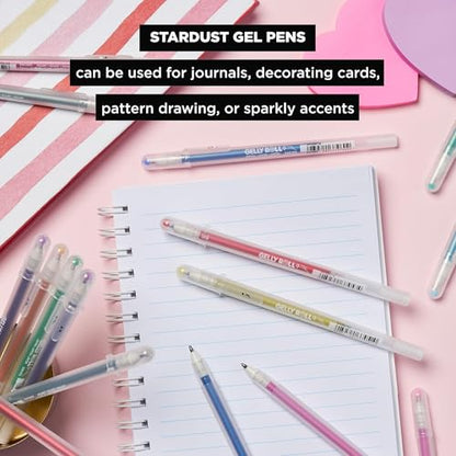 SAKURA 57906 6-Piece Gelly Roll Stardust Gel Pen Set, Bold, Clear - style: 6 Stardust Pens