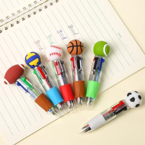 Oneshow Sports Party Favors Mini Pens, 4-in-1 Soccer Baseball Ballpoint Pen | Cool Sports Soccer Goodie Bag Stuffers, Bulk Back to School Supplies for Students, Classroom Rewards Birthday Gifts 28PCS - style: Sports-28PCS