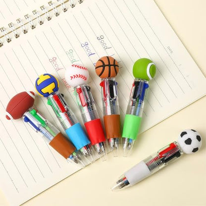 Oneshow Sports Party Favors Mini Pens, 4-in-1 Soccer Baseball Ballpoint Pen | Cool Sports Soccer Goodie Bag Stuffers, Bulk Back to School Supplies for Students, Classroom Rewards Birthday Gifts 28PCS - style: Sports-28PCS