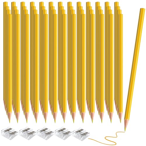 60 Pack Bulk Yellow Colored Pencils for Kids, Pre-sharpened Art Pencils Back to School Supplies Set, Drawing Sketching Pencils for Students, Teachers, Classroom - color: Yellow
