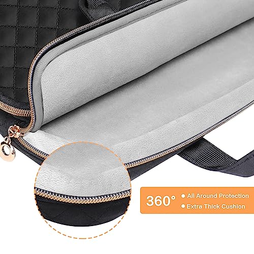 MOSISO 360 Protective Laptop Case 16 inch,15-15.6 inch Laptop Sleeve Compatible with MacBook Pro 16 M5 M4 M3 M2 M1 HP Acer Dell Lenovo,Square Quilted Bag Cover with 2 Pockets&Handle&Belt, Black - color: Black, size: 16 inch