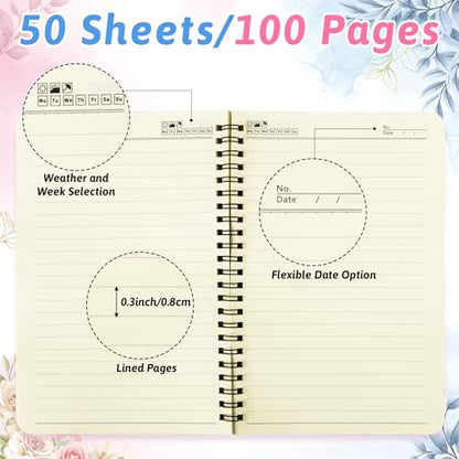 Xqumoi 2 Pack A5 Spanish Christian Spiral Notebooks - Floral Cross Religious Bible Verse Ruled Journal Writing Notebooks Inspirational Gift for Women Christmas Back to School Office Supplies - style: K-Spanish Christian