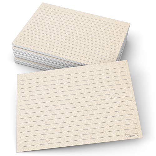 321Done Ruled Note Cards, 5x7 Thick Index Cards - Kraft Tan Card Stock, Notecards & Stationery with Lines for Writing, Stamping - Made in USA, Set of 50 - No Envelopes - size: Large (5 x 7)