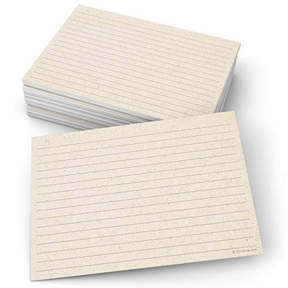 321Done Ruled Note Cards, 5x7 Thick Index Cards - Kraft Tan Card Stock, Notecards & Stationery with Lines for Writing, Stamping - Made in USA, Set of 50 - No Envelopes - size: Large (5 x 7)