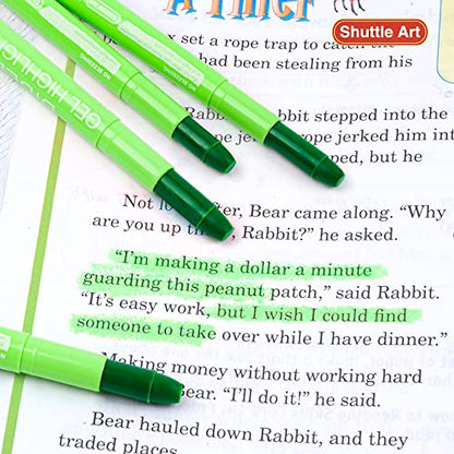 Shuttle Art 5 Pack Green Gel Highlighters,Bible Highlighters,No Bleed Through, Bible Journaling Supplies,Great for Journaling, Highlighting and Studying - color: Green