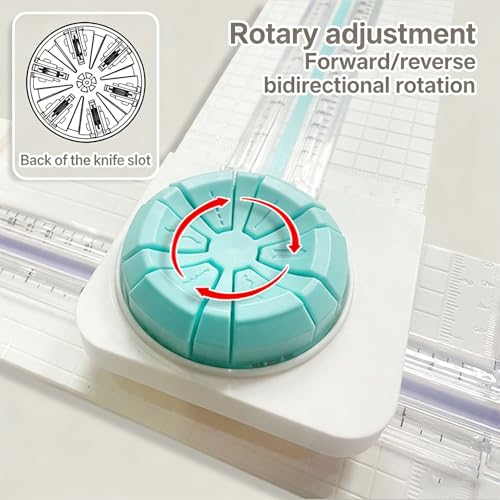 6 in 1 Paper Cutter, 13.78x4.25in Paper Trimmer with Straight Dotted Curved Scoring Wavy Styles, Portable Precise Cutter for Photos Coupons Cards Vinyl DIY Projects