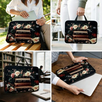10" Laptop Sleeve with Handle, Art Flower Book Water‑Resistant Tabet Carrying Case for 11 inch iPad 2025/11" iPad Air M3/ 11" iPad Pro M5 M4/ 11" Galaxy Tab S9 S8 / Lenovo Tab M11 - color: Art Flower Book, size: 10-11 inch Devices