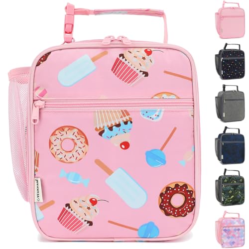 GYEUKHAM Lunch Box for Kids Boys Girls Men Women, Insulated Small Soft Cooler Lunch Bag Kit for School Work Picnic Travel - Reusable Portable lunchbox,Pink Cake - color: Pink Cake