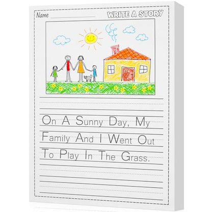 200 Sheets Handwriting Paper for Kid 8.5"x11" Primary Writing Paper Bulk with Picture Space and Lines DIY Craft Writing Kit for Kids Journal Activity Kindergarten Write Story Back to School Supplies