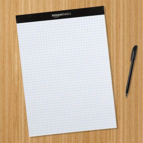 Amazon Basics Quad-Ruled Graph Paper Pad, 4x4 Grid, Perforated Sheets, Letter Size 8.5" x 11", White, 100 Sheets per Pad, 6-Pack (600 Sheets) - size: 6 Pack
