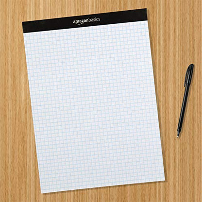 Amazon Basics Quad-Ruled Graph Paper Pad, 4x4 Grid, Perforated Sheets, Letter Size 8.5" x 11", White, 100 Sheets per Pad, (Pack of 36) - size: 36 Pack