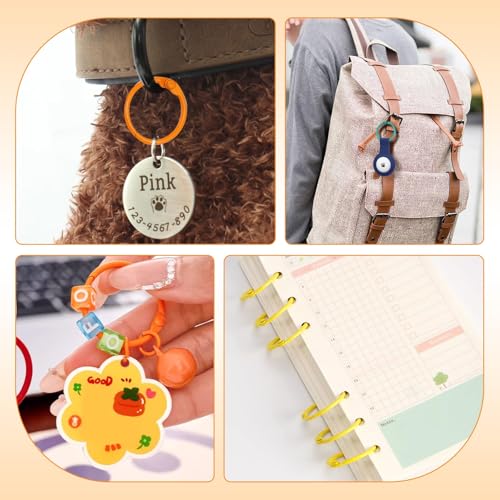 40 PCS Colorful Book Rings 1 Inch Binder Rings with Metal Single Hole Punch for Index Cards Flashcards, Metal Steel Notebook Paper Rings Keychain Rings for School Office Home