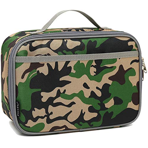 FlowFly Kids Lunch box Insulated Soft Bag Mini Cooler Back to School Thermal Meal Tote Kit for Girls, Boys, Forest - color: Forest