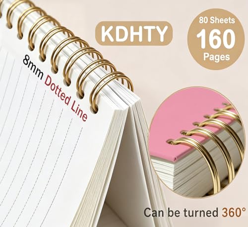KDHTY Preppy Trendy Leopard Print Y2K Spiral Notebook Journal,Pink Trendy Aesthetic Notebook for Women Teens Girls,Back to School Hardcover Notebook for Work School Office Supplies,5.5x8.3 - style: preppy 4