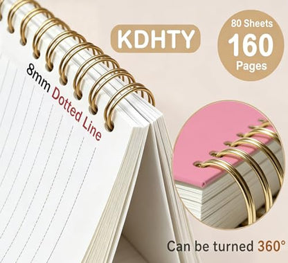 KDHTY Preppy Trendy Leopard Print Y2K Spiral Notebook Journal,Pink Trendy Aesthetic Notebook for Women Teens Girls,Back to School Hardcover Notebook for Work School Office Supplies,5.5x8.3 - style: preppy 4