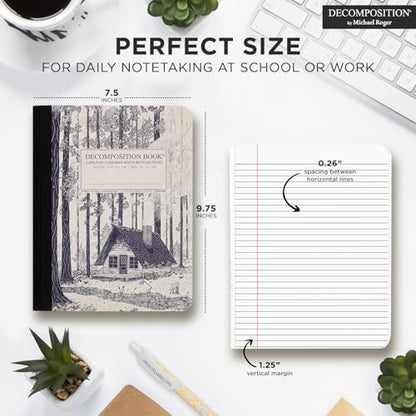 Decomposition Redwood Creek College Ruled Composition Notebook - 9.75 x 7.5 Journal with 160 Lined Pages - Notebooks for School Supplies, Home & Office - 100% Recycled Paper - Made in USA - color: Redwood Creek