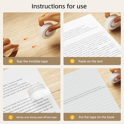 Stick UP Invisible Matte Tape Refill 6 Rolls, Clear Magic Adhesive Tape Bulk Hand Tearable for School Office Supplies Packing Repairing Scrapbook, Compatible with Tape Dispenser, 0.75in x 1000in