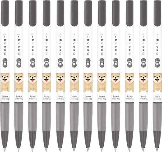 JVPEN Jet-Line Ballpoint Pens – 0.5mm Fine Point, Smooth No-Smudge Ink, Consistent Writing, Black Ink (0.5mm meong-i_Black12Pack) - color: 0.5mm meong-i_Black12Pack