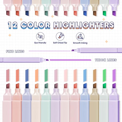 Bible Study Supplies Journaling Kit with Pen Case,12 Pastel Highlighters,5 Black Ink Gel Pens, 6 Mechanical Pencils 0.5 & 0.7mm,Sticky Note Index Tab and So on for bible study - color: Pink