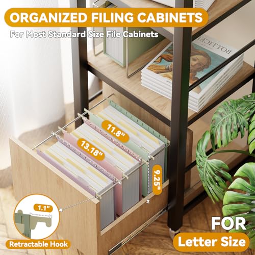 Plastic Heavy Duty 3" Expanding Hanging File Folders Letter Size | 12 Pack High Capacity Hang Accordion Folder,Sturdy Filing Cabinet Folder with Tabs,Pastel Hanging Organizer for Bulky Files - size: 3" Expansion