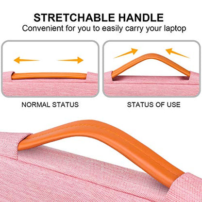 Lacdo 360° Protective Laptop Sleeve Case for 14 inch MacBook Pro M5 Pro/Max A3426 A3427 (2026), M5/M4/M3/M2/M1 A3434 A3112 A3401 A3185 A2918 A2992 | 13.8 inch Surface Laptop 7th Computer Bag, Peach - color: Peach, size: New MacBook Pro 14 Inch
