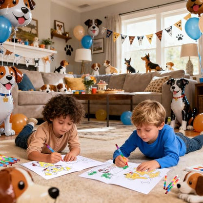 BenLouis 24 Dog Mini Coloring Books Kids with 24 Stacking Crayons Cute Puppy Party Favors Activity Books Bulk for Kids Pet Paw Goodie Bag Gift Stuffer Classroom Reward - style: Dog