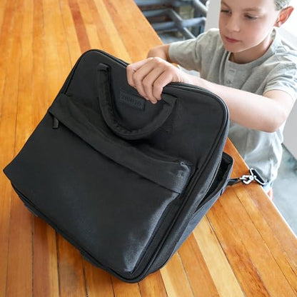 Sturdy 3 Ring Zipper Binder with Strap - 2" Binder with Pockets Holds 500 Sheets, Laptop & More - Durable & Easy to Carry - color: Black