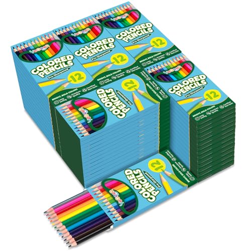 YEGEER Colored Pencils Bulk, 12 Assorted Colors, 100 Packs Pre-sharpened Coloring Pencils Set for Kids and Adult, Teachers Essential Classroom Prizes, Back to School Supplies (1200)