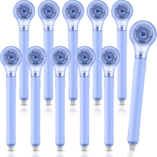 Gersoniel 10 Pack Correction Tape Pen Correctional Ink Tape Push Pull Protective, Easy to Use Applicator for School Office Supplies, 0.2 x 236 Inch (Blue Color) - color: Blue Color
