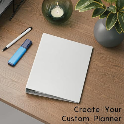 Half Letter 3-Hole Punched Blank Paper, 200 Sheets, 120 GSM, Loose Leaf, 5.5 x 8.5 inch, for Printing Custom Templates and DIY Planning