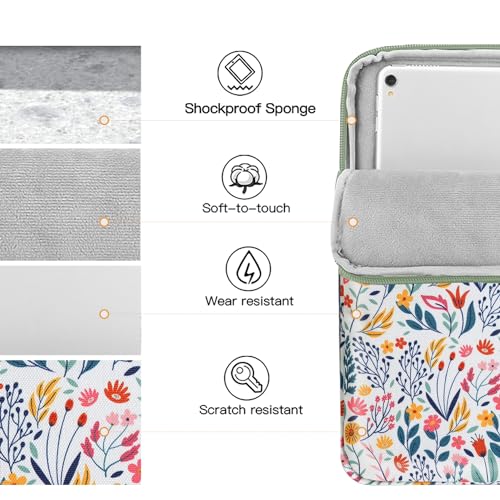 TiMOVO 9-11" Tablet Sleeve Bag, Flowers | Fit iPad 11" A16 2025 / 10.9"/10.2" / Air 11" 5/4 Gen / Galaxy Tab A9+/A11Plus 11", Fit Smart Keyboard - color: Aa-Flowers, size: 9-11 Inch