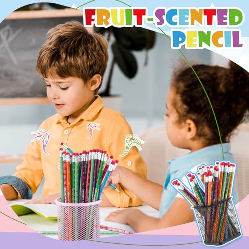 Gersoniel 120 Pcs Scented Pencils Bulk for Kids Inspirational Motivational Cute Fun Fruit Wood Graphite Pencils with Erasers for School Classroom Office Students Girls Boys Gifts Supplies