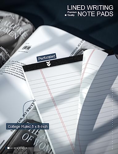 3 Pack Small Legal Pads 5x8 White Notepads Paper Tablets 5x8 Legal Pad 80 GSM Lined Note Pads of Paper 5x8 College Ruled Writing Pads 30 Sheets/Pad, 25 Lines Note Pads for School, Office - color: White-3P