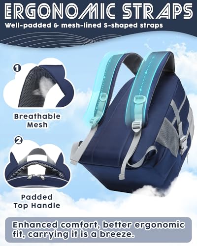 BLUEFAIRY Middle High School Backpack for Boys Girls Large Bookbag with Laptop Compartment Back to School Book Bags for Teens Teenagers Mochilas Escolares para Niños Niñas (Navy Blue/Gray, Solid) - color: Navy Blue/Gray