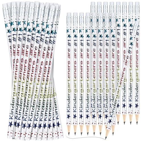 Tenceur 48 Pcs Kindergarten Pencils Bulk Motivational Pencils with Erasers Inspirational Pencil with Back to School Supplies for Kids Student Teacher Classroom Reward - style: Kindergarteners