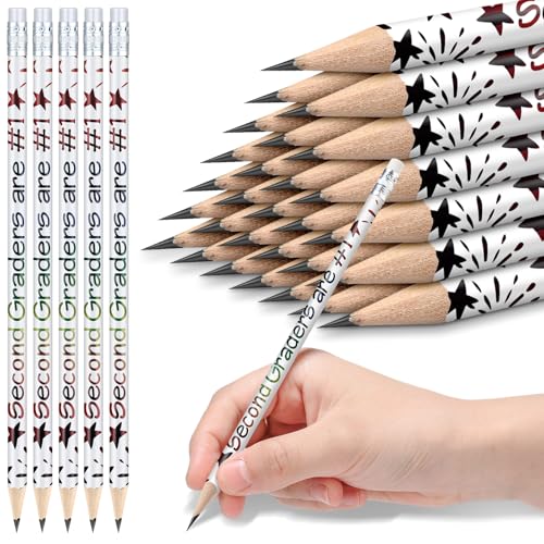 Tenceur 24 Pcs 2nd Graders Pencils Bulk Motivational Pencils with Erasers Inspirational Pencil with Back to School Supplies for Kids Student Teacher Classroom Reward - style: 2nd Graders