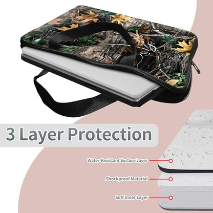 Laptop Sleeve Case Bag 13 inch, Camo Leaf Slim Carrying Case Durable Handbag Travel Laptop Bag for 13 inch MacBook Air M3/M2/Pro M2/ 13" iPad Pro/Air M4/M2 2024 - color: Camo Leaf, size: 13 inch