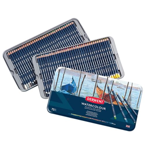 Derwent Colored Pencils, WaterColour, Water Color Pencils, Drawing, Art, Metal Tin, 72 Count (32889) - size: 72 Count (Pack of 1), style: Metal Tin