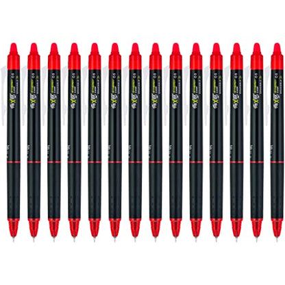 Pilot FriXion Synergy Clicker Erasable, Refillable, Retractable Gel Ink Pens, Extra Fine Point 0.5 mm, Pack of 14, Red, FriXion Erasable Pens 0.5 - Ideal for School & Office Writing - color: Red, size: 1 Count (Pack of 14)